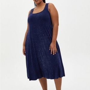 Torrid NAVY WASH SUPER SOFT MIDI DRESS